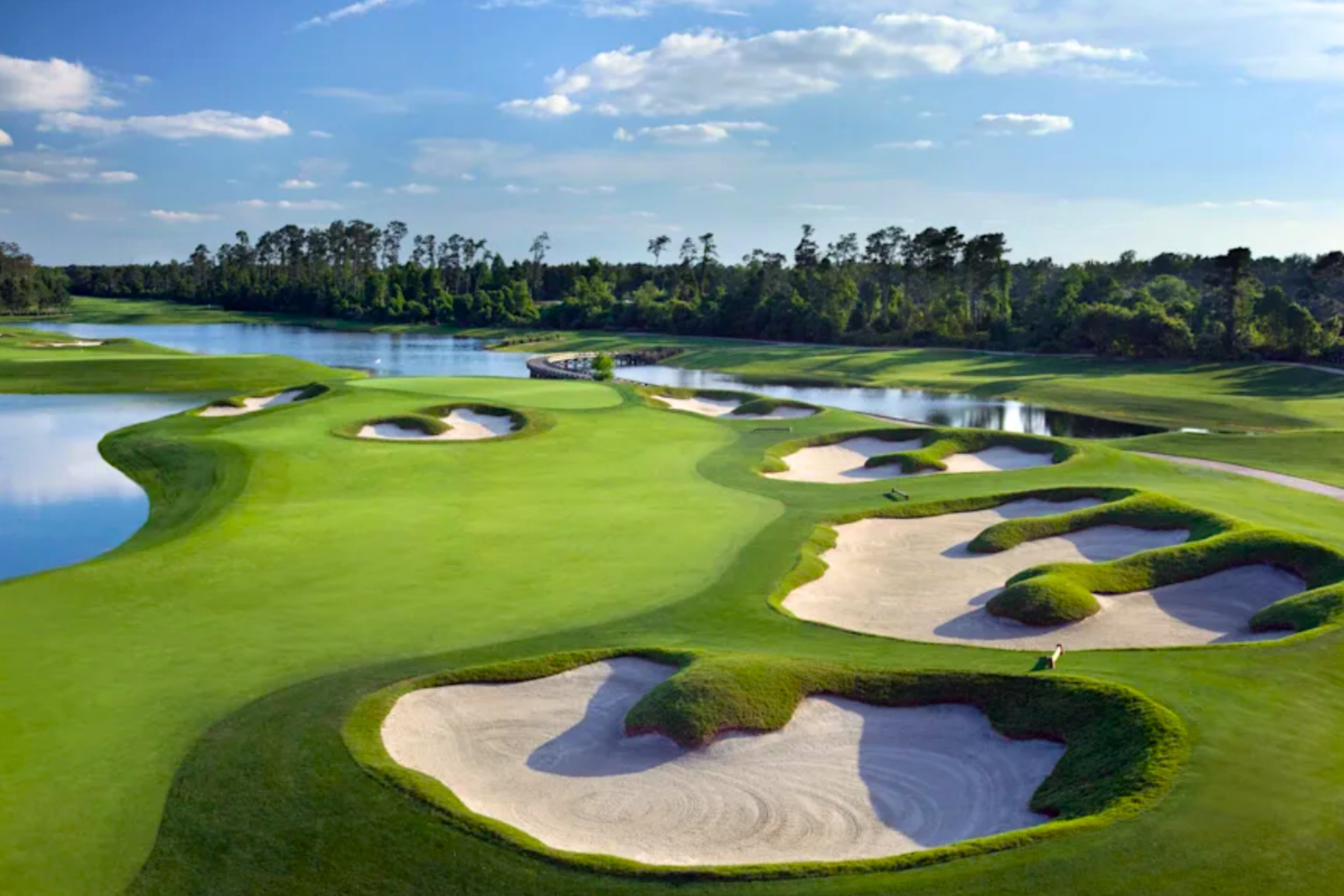 Golf course viewed from above